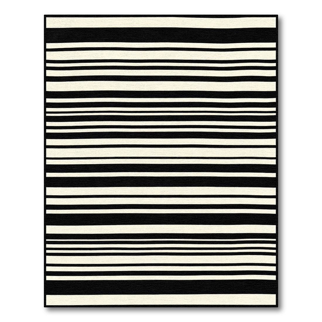 Bold Contemporary Ivory Black Stripes Rug