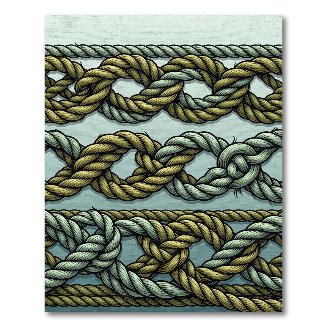 Gold and Gray Nautical Rope Weave Rug