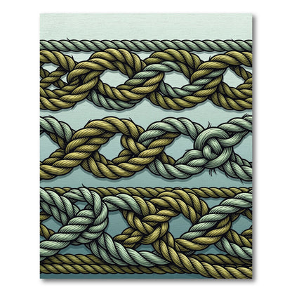 Gold and Gray Nautical Rope Weave Rug