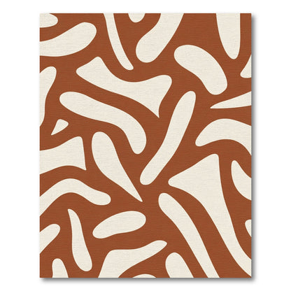 Terracotta Cream Organic Swirls Rug