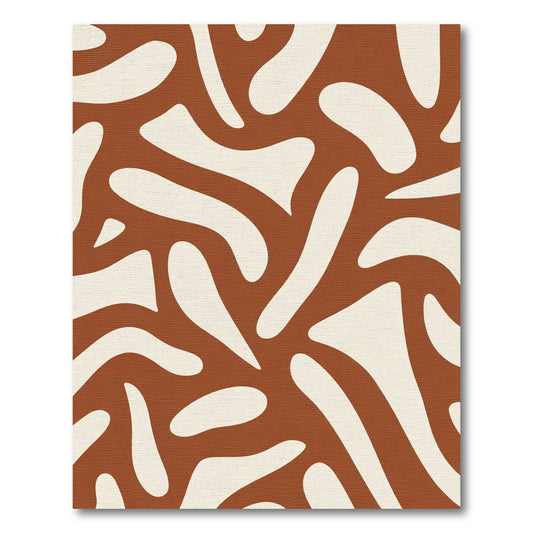 Terracotta Cream Organic Swirls Rug