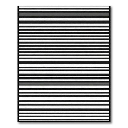 Black White Gray Horizontal Stripe Rug