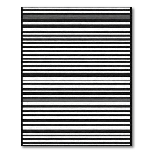 Black White Gray Horizontal Stripe Rug