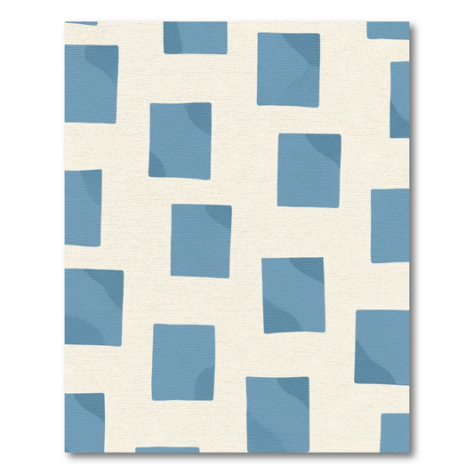 Soft Blue Square Tile Layout Rug