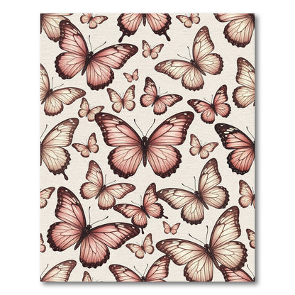 Whimsical Blush Pink Butterfly Garden Rug