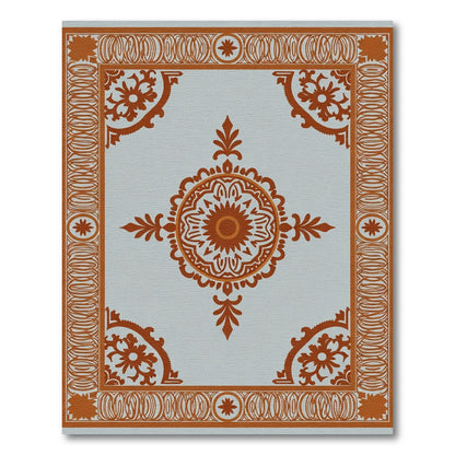 Orange Medallion Garden Scroll Rug