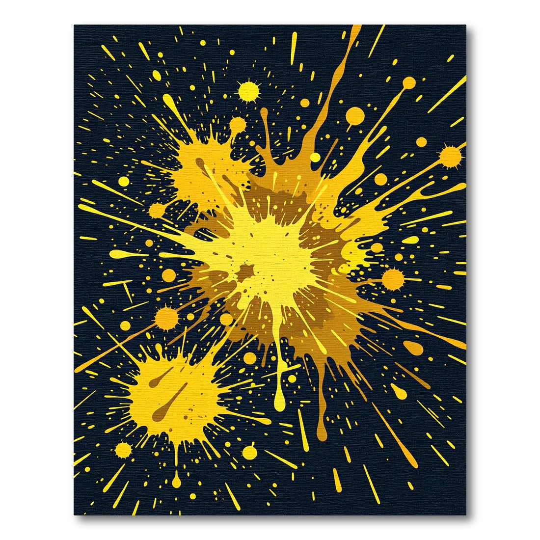 Vibrant Yellow Splatter Abstract Art Rug