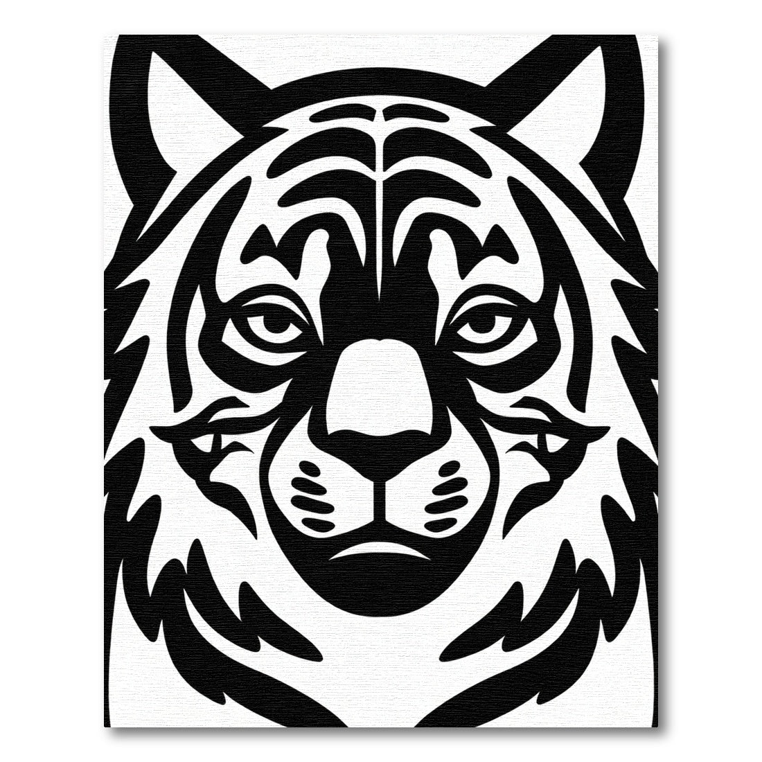 Bold Black White Tiger Face Rug
