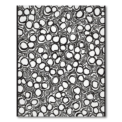 Black White Organic Bubble Composition Rug
