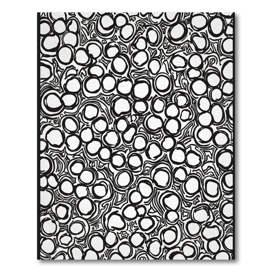 Black White Organic Bubble Composition Rug