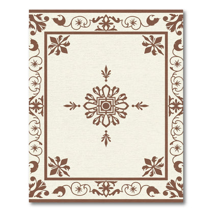 Brown Ivory Classic Floral Medallion Rug