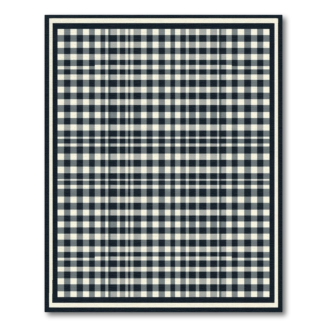 Black White Checkered Gingham Rug