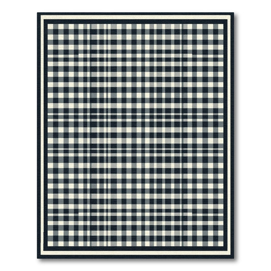 Black White Checkered Gingham Rug