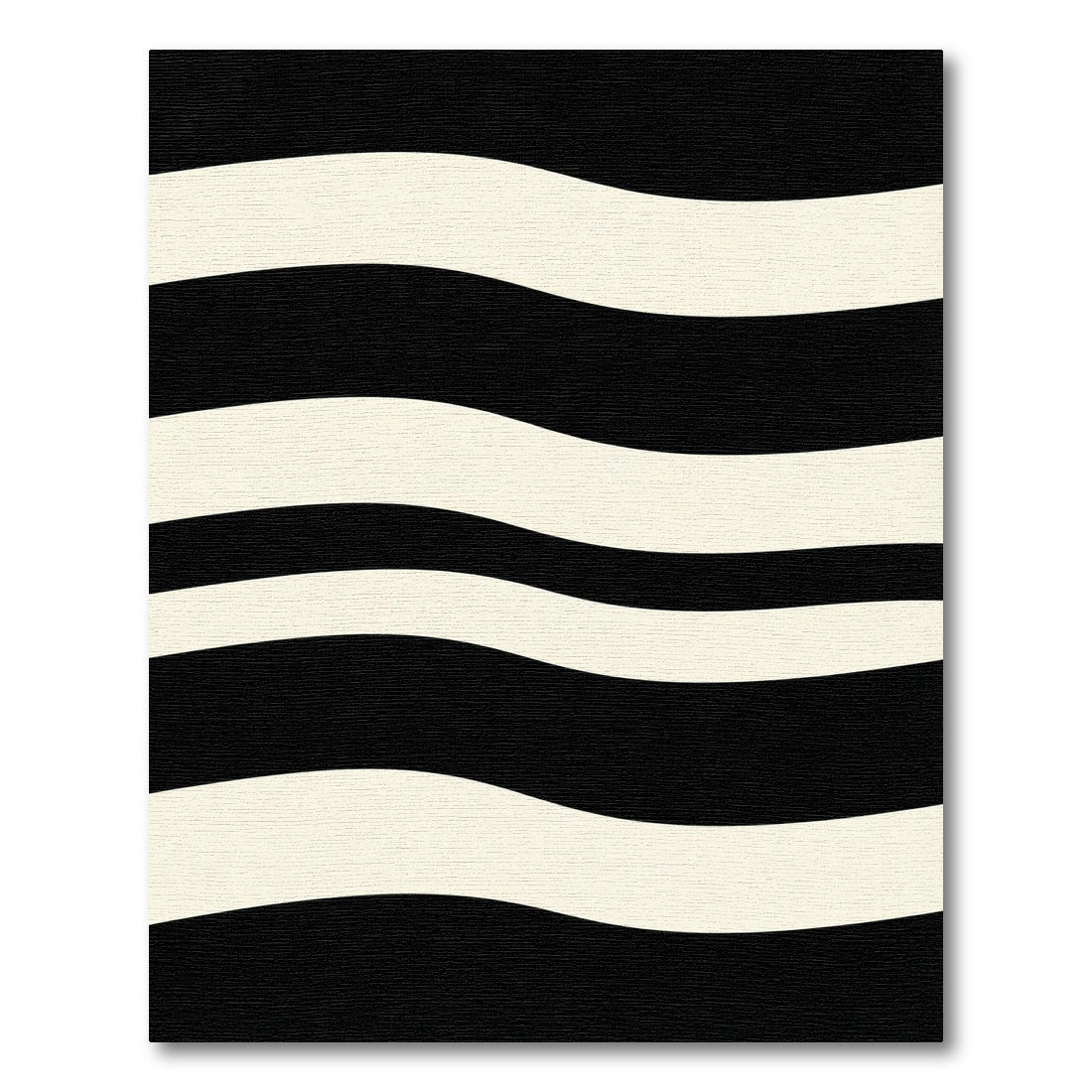 Bold Monochrome Curved Stripe Rug