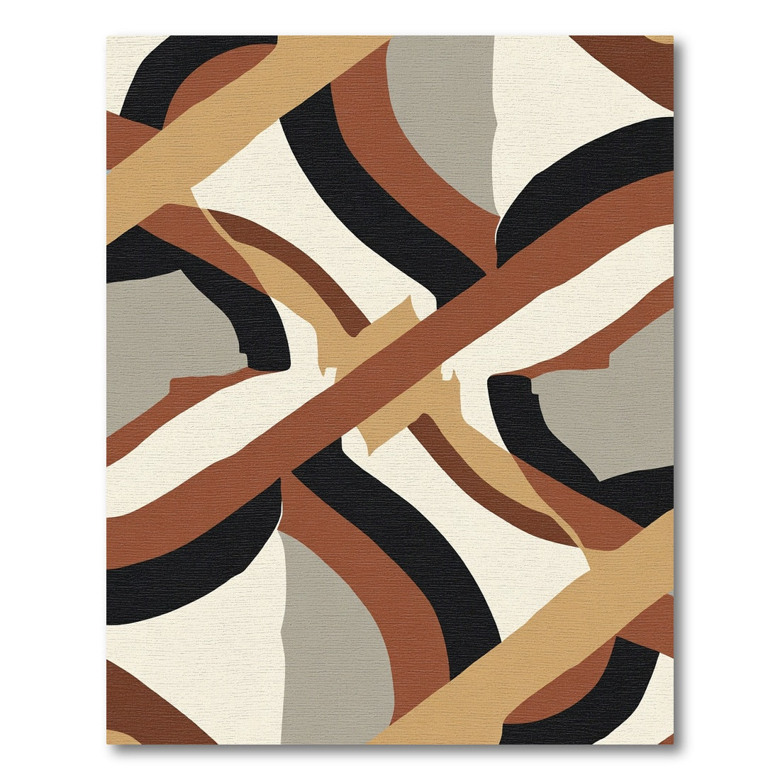 Earthy Tones Intersecting Smooth Waves Rug