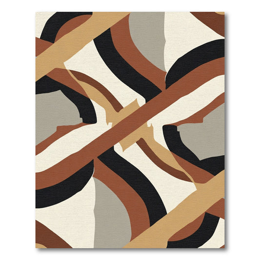 Earthy Tones Intersecting Smooth Waves Rug