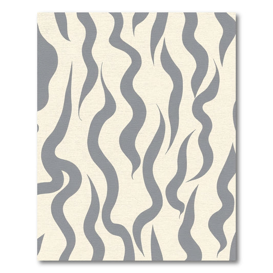 Soft Gray Abstract Flame Swirls Rug