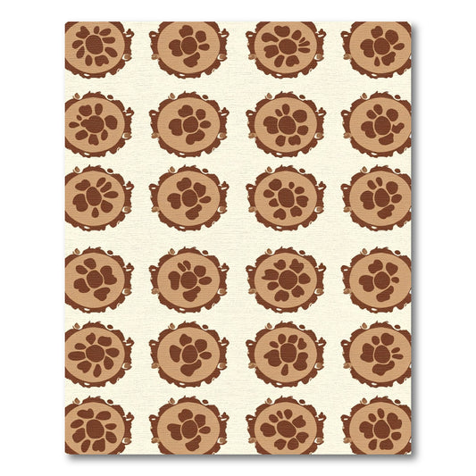 Chocolate Brown Floral Round Medallions Rug