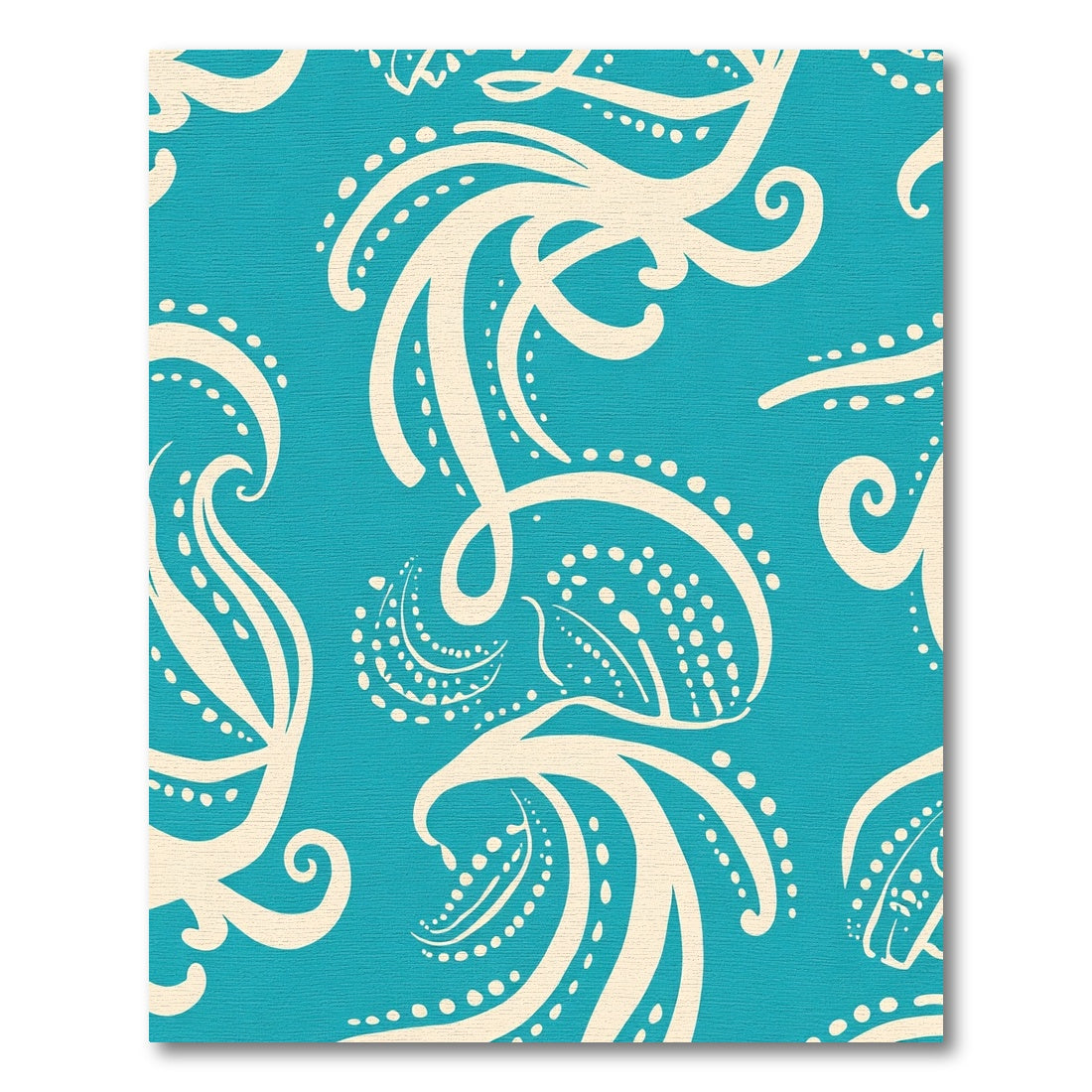 Blue Cream Swirling Organic Shape Rug