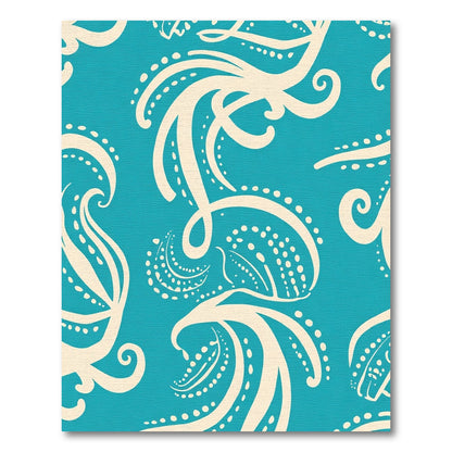 Blue Cream Swirling Organic Shape Rug