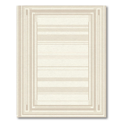 Neutral Tones Concentric Stripe Rug