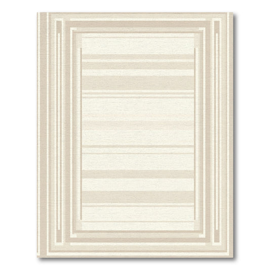 Neutral Tones Concentric Stripe Rug