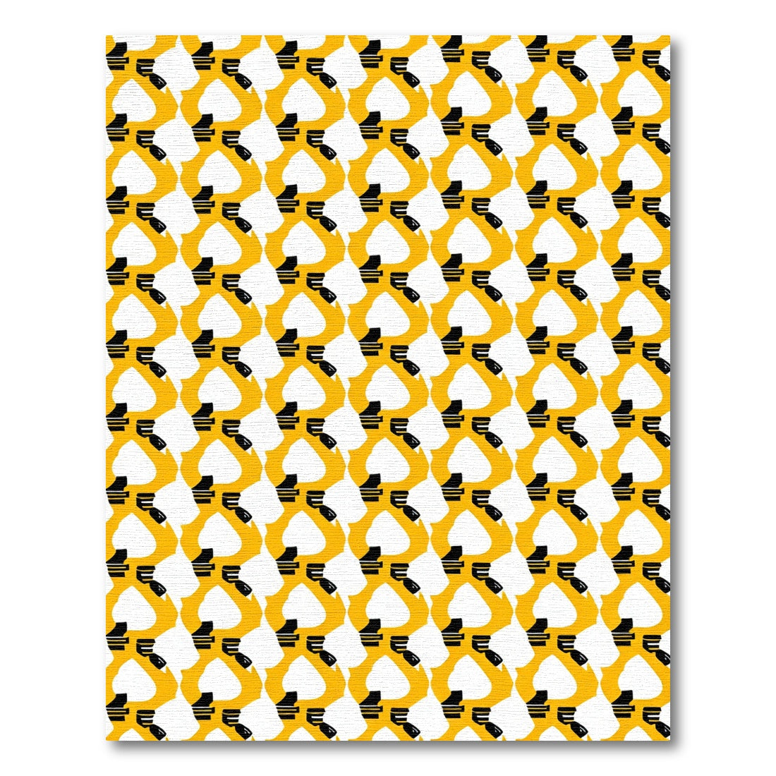 Bold Yellow Abstract Figures Rug