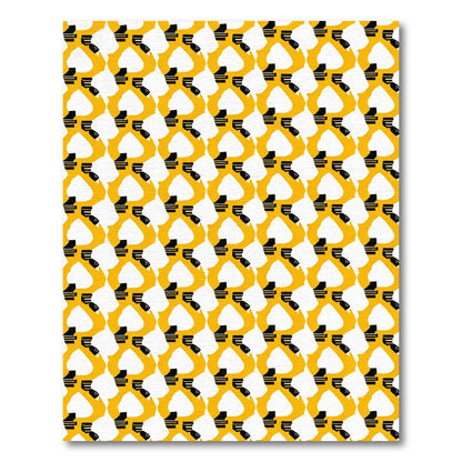 Bold Yellow Abstract Figures Rug