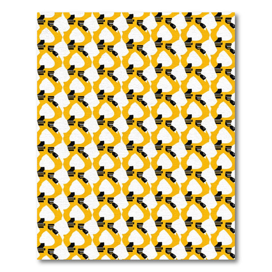 Bold Yellow Abstract Figures Rug