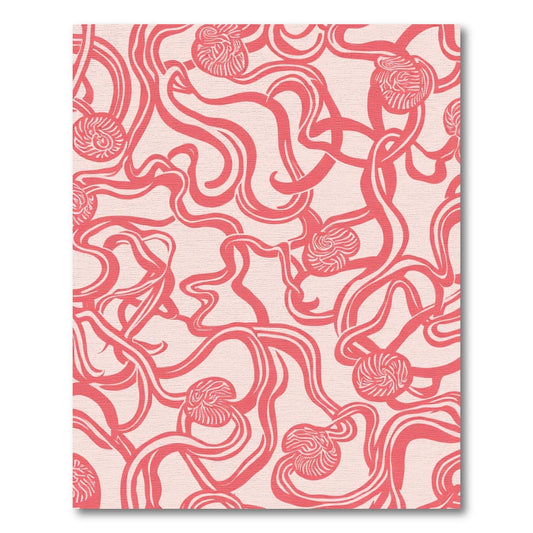 Coral Ribbon Garden Swirls Rug