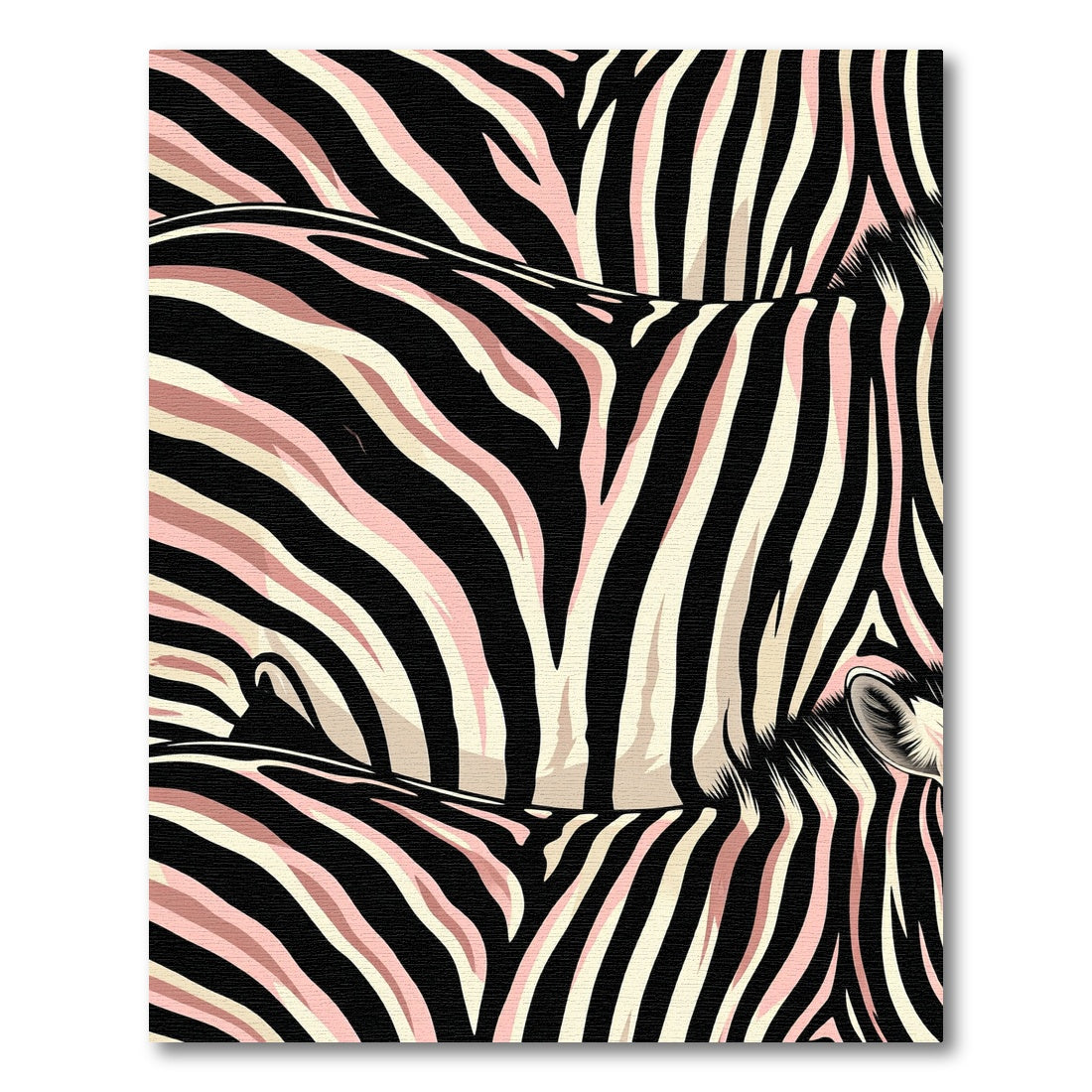 Pink Cream Zebra Stripes Rug