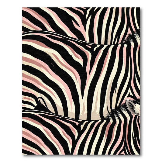 Pink Cream Zebra Stripes Rug