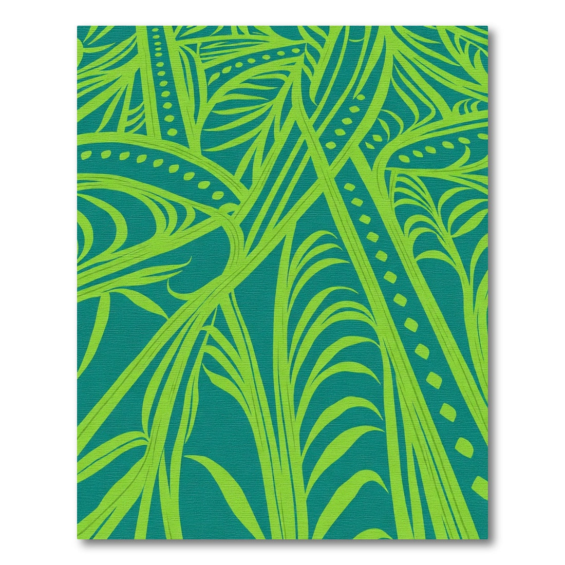 Teal Lime Abstract Leafy Swirl Rug