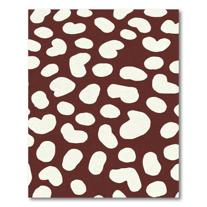 Brown Cream Amoeba Blob Pattern Rug