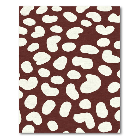 Brown Cream Amoeba Blob Pattern Rug