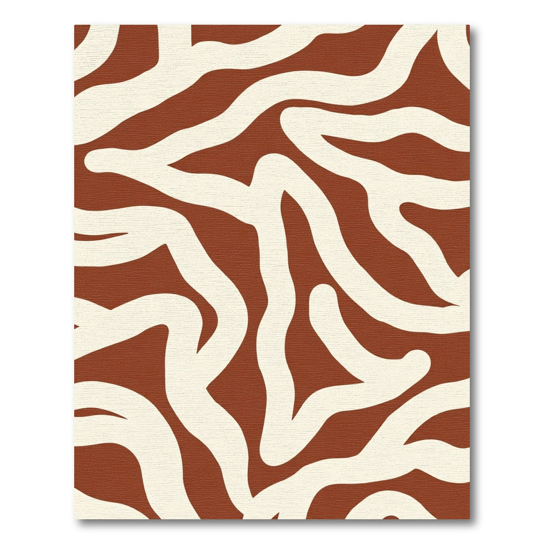 Terracotta Cream Abstract Organic Swirls Rug