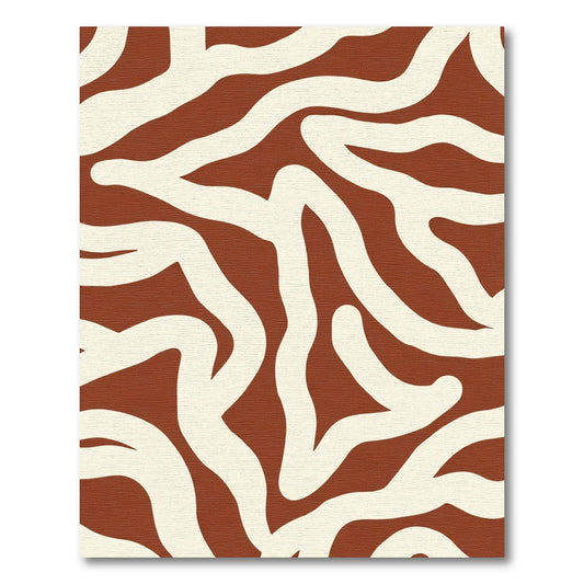 Terracotta Cream Abstract Organic Swirls Rug