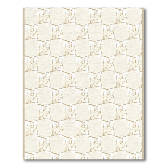 Cream Textured Geometric All-over Rug