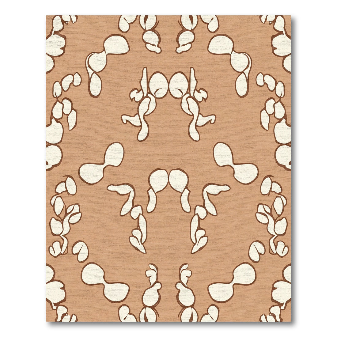Warm Tan Organic Abstract Shape Rug