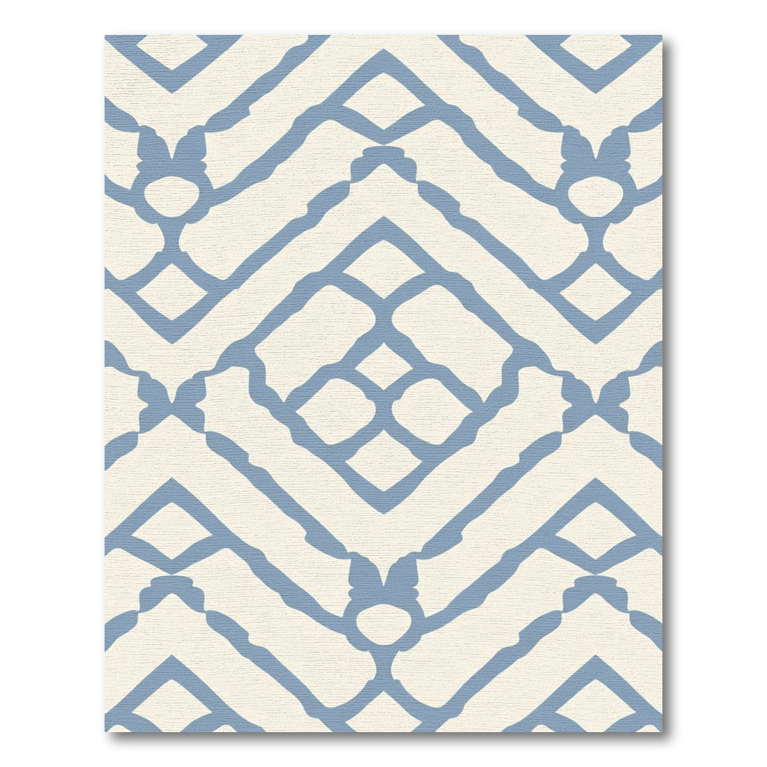 Ceramic Blue Geometric Lattice Rug