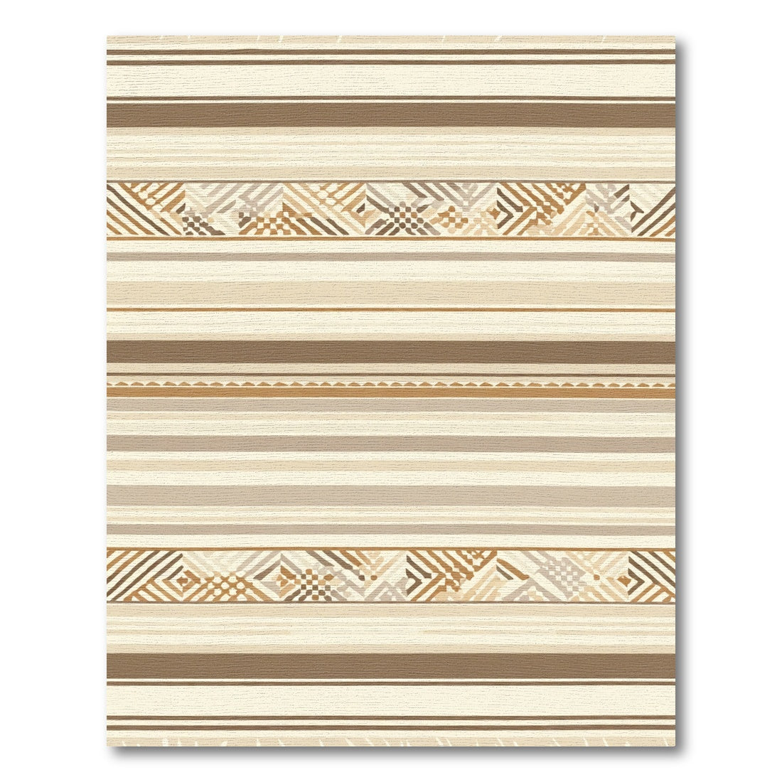 Geometric Stripe Earth Tones Rug