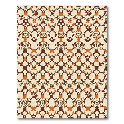 Earthy Orange Brown Abstract Figures Rug