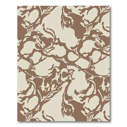 Brown Abstract Organic Swirl Rug
