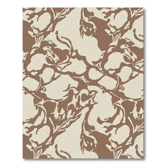 Brown Abstract Organic Swirl Rug