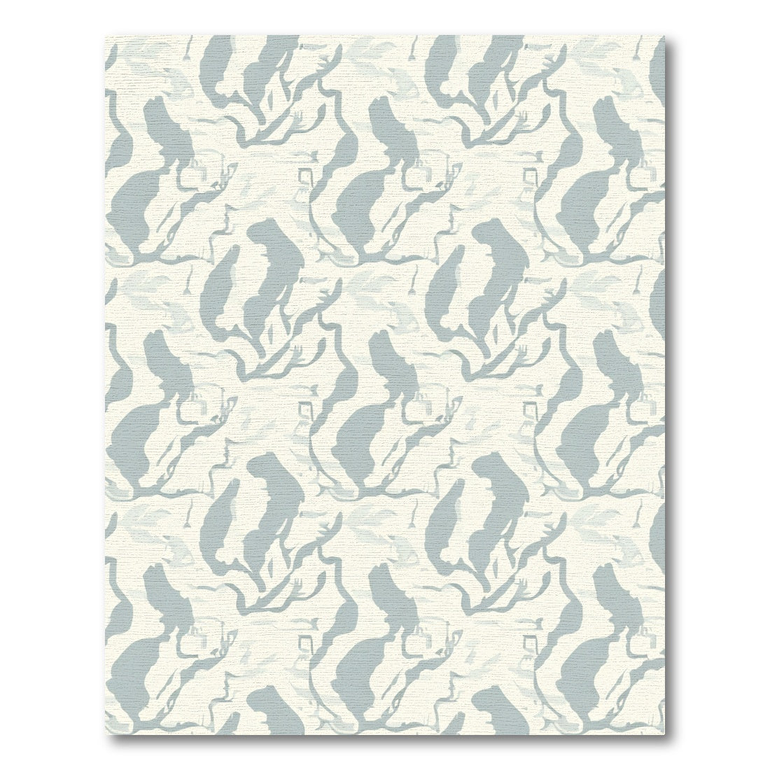 Cream Blue Abstract Organic Branch Rug