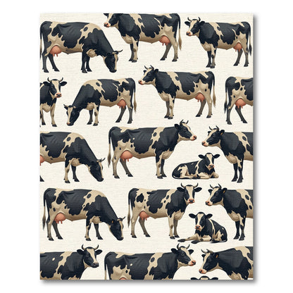 Black and White Dairy Cow Farm Rug