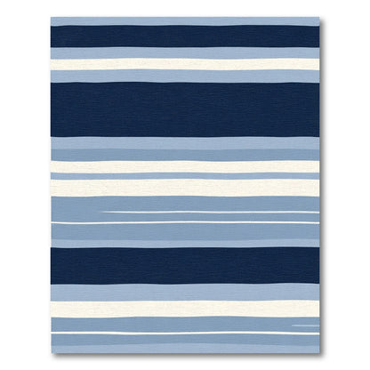 Midnight Blue Horizontal Stripe Rug