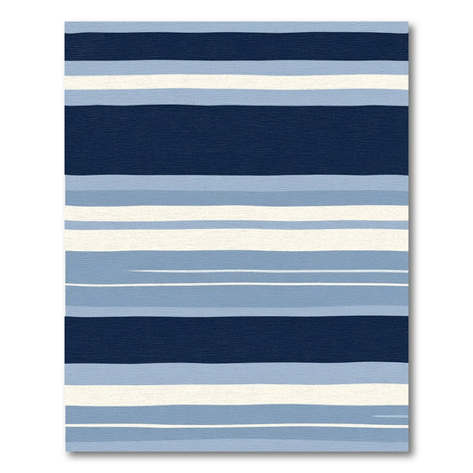 Midnight Blue Horizontal Stripe Rug