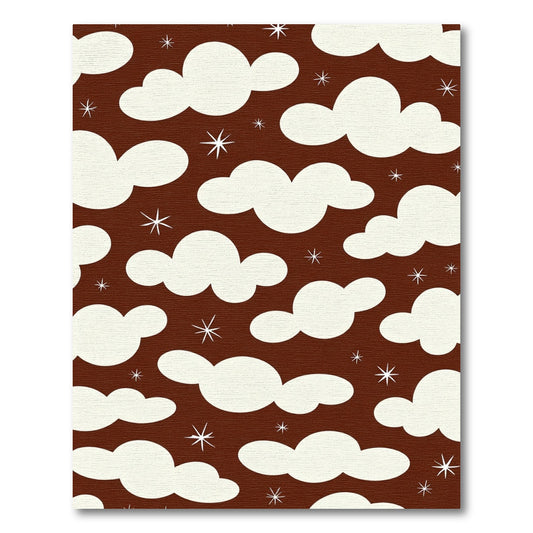 Crimson Sky Clouds Starburst Rug