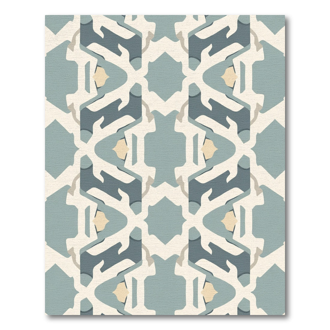 Pale Blue Abstract Geometric Tessellation Rug